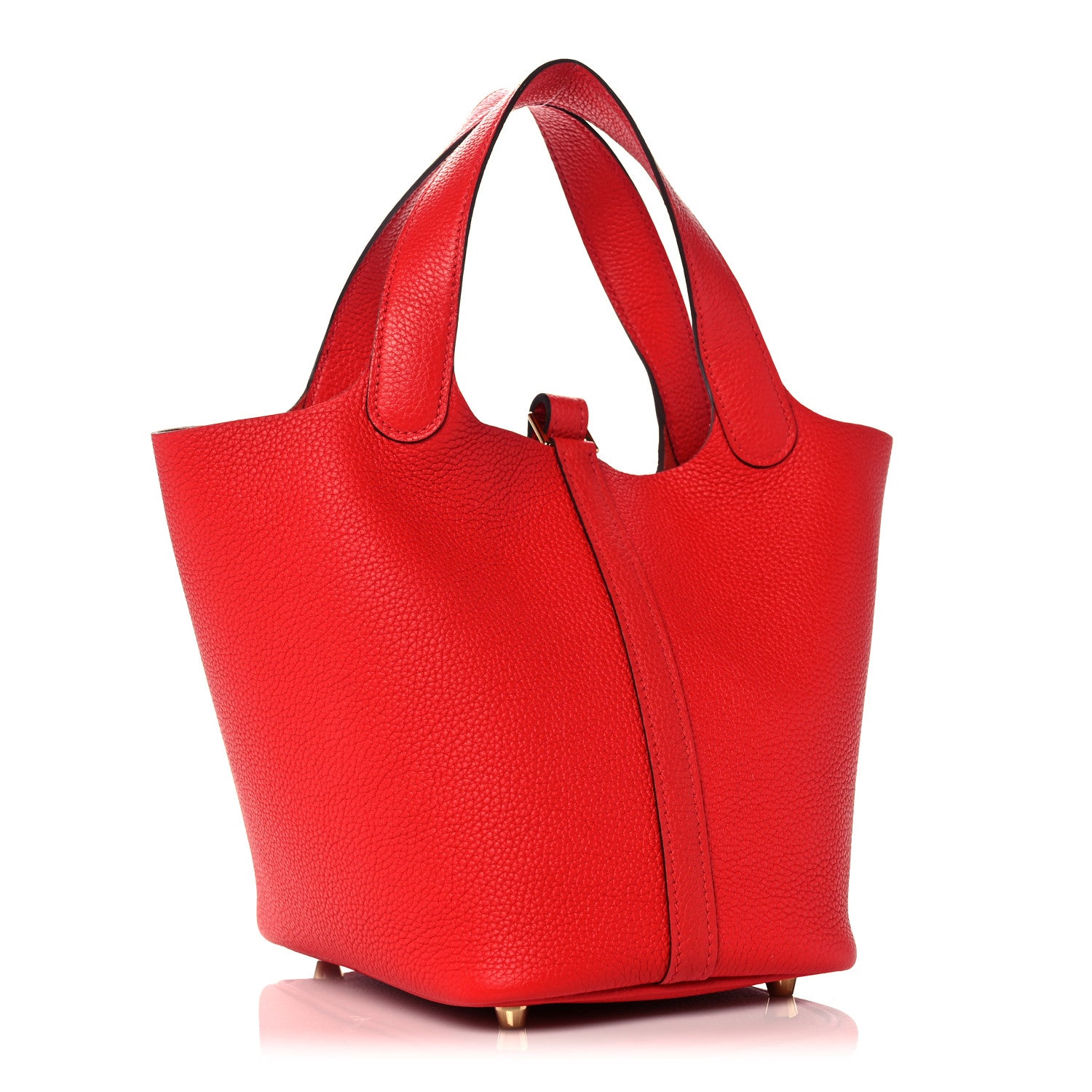 Hermes Taurillon Maurice Picotin Lock 18 PM Rouge de Coeur 2 of 9