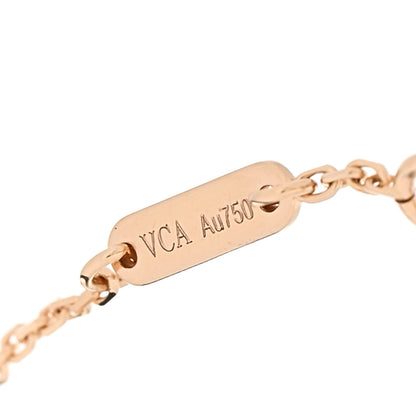 Van Cleef & Arpels 18K Rose Gold Carnelian Sweet Alhambra Bracelet 4 of 5