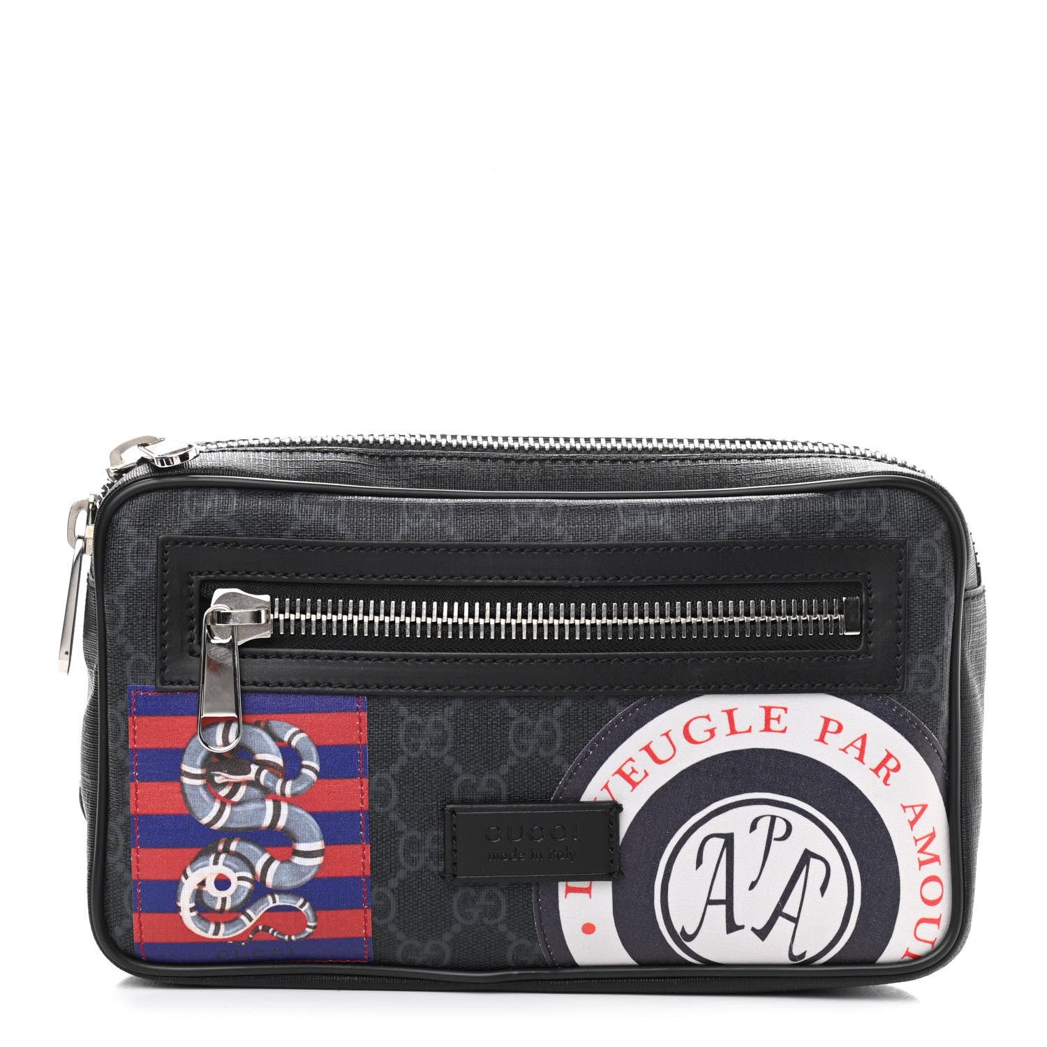 Gucci GG Supreme Monogram Night Courrier Belt Bag Black Multicolor 1 of 13