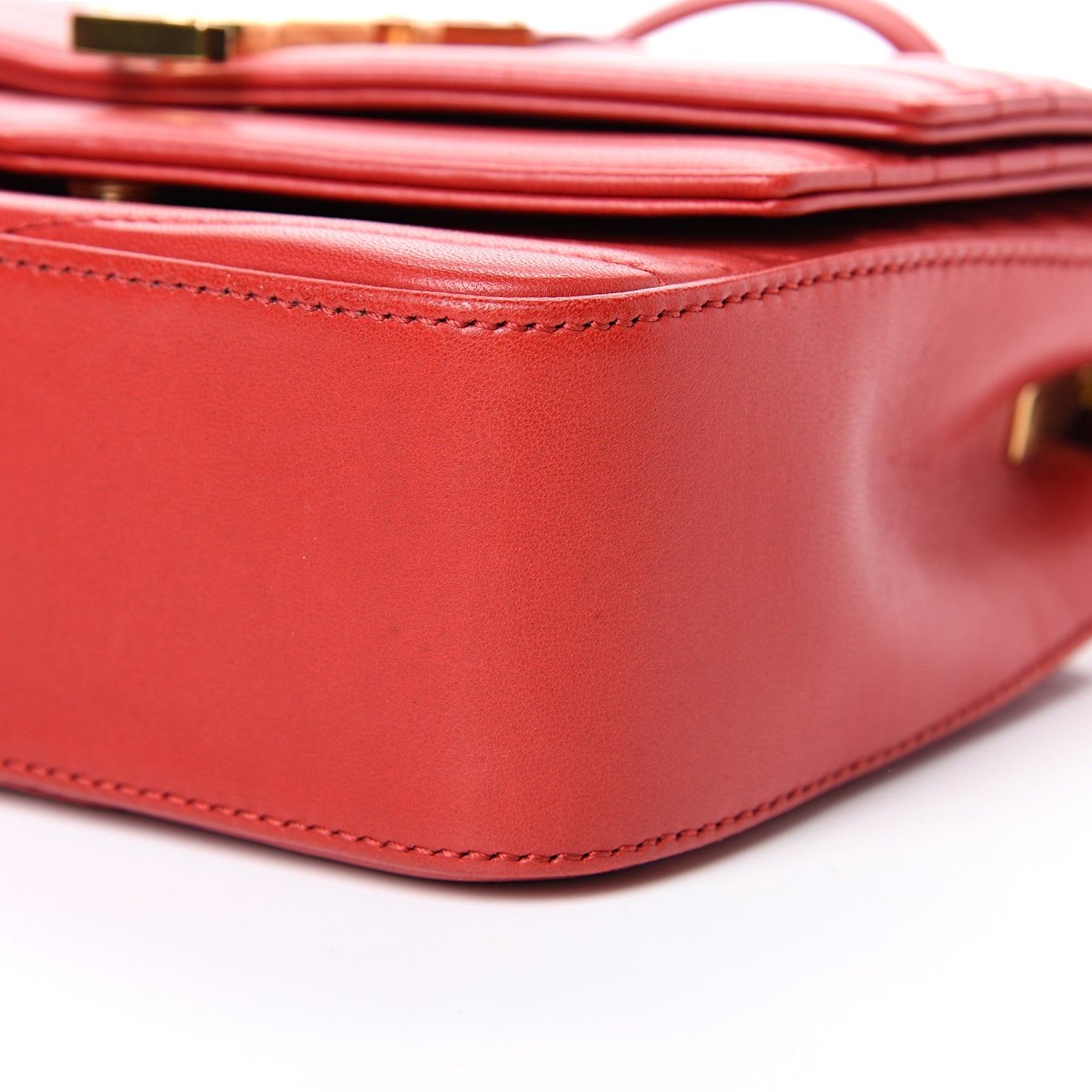 Lambskin Matelasse Chevron Monogram Small Sulpice Bag Red