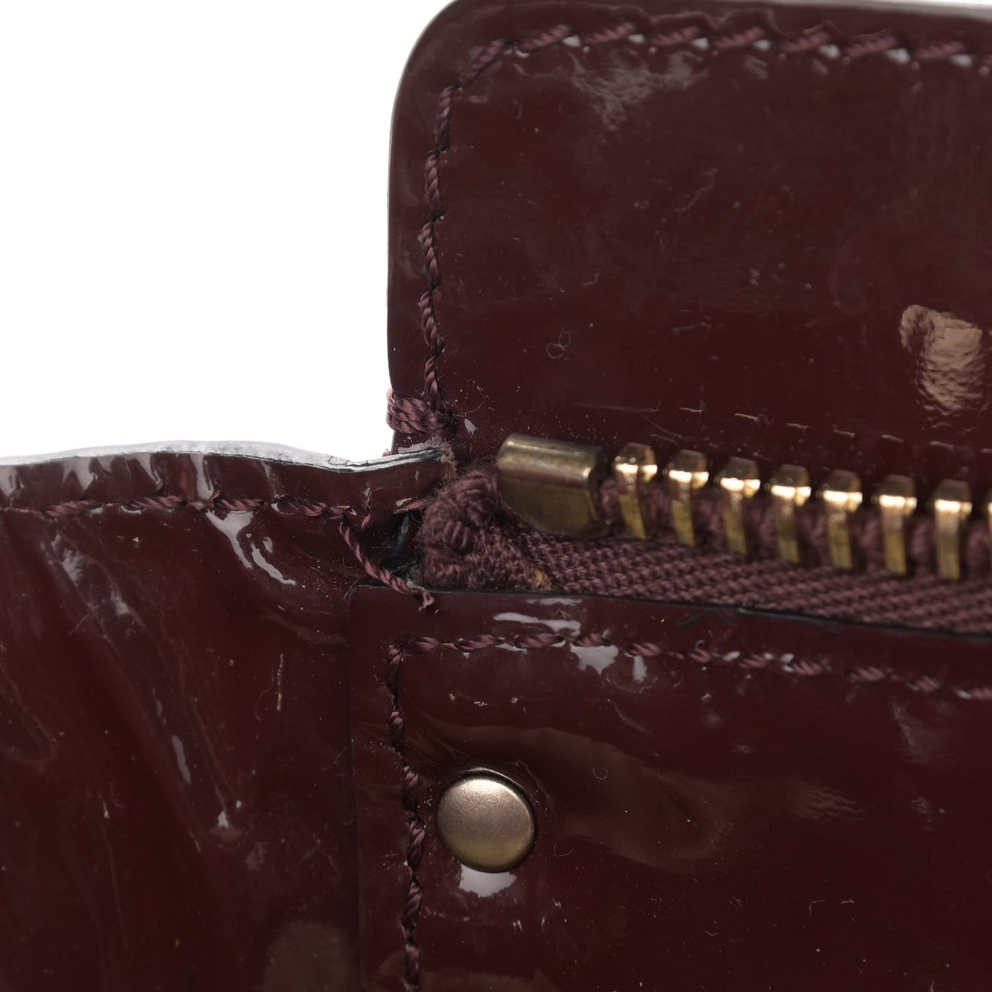 Patent Small Rockstud Double Handle Tote Rubin