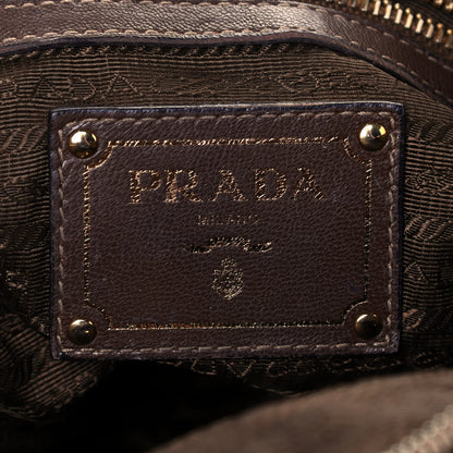 Prada Tessuto Nylon Vitello Daino Satchel Corinto 6 of 23