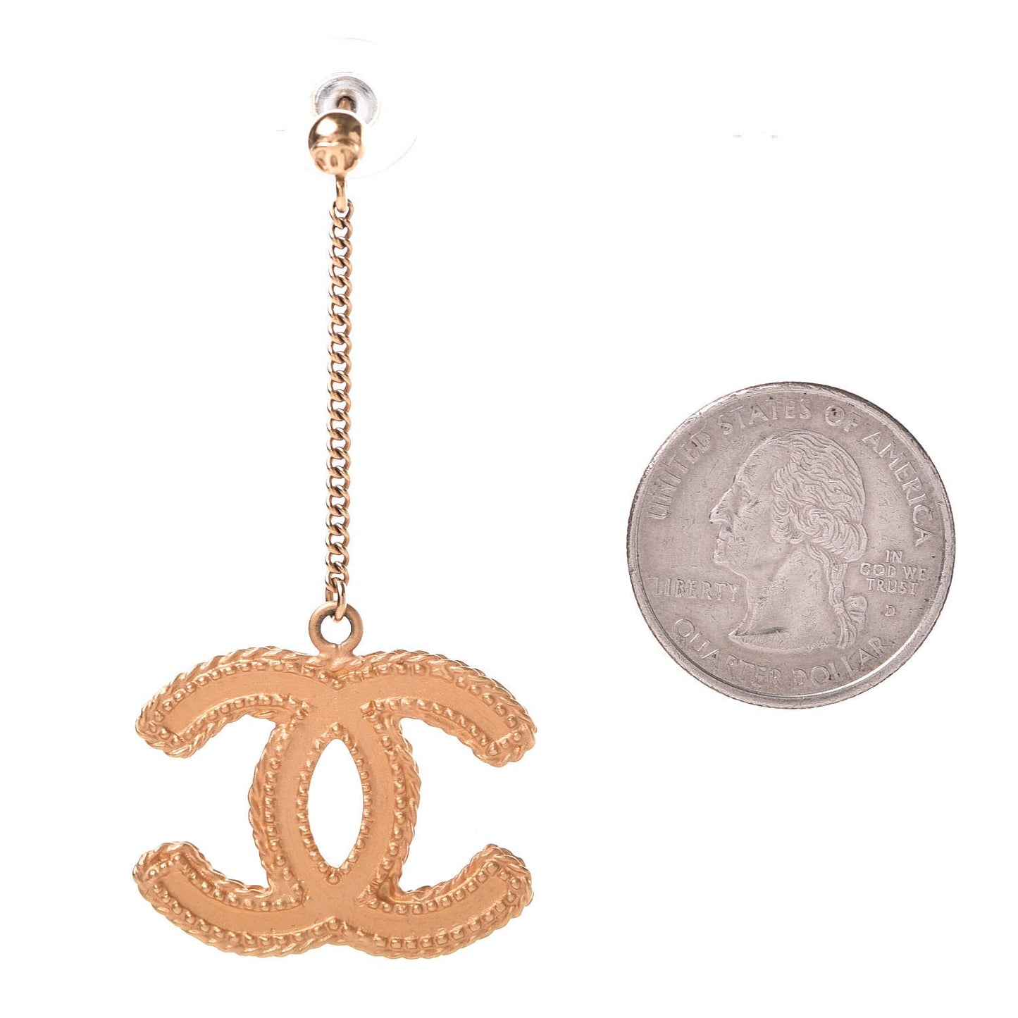 CC Drop Earrings Matte Gold