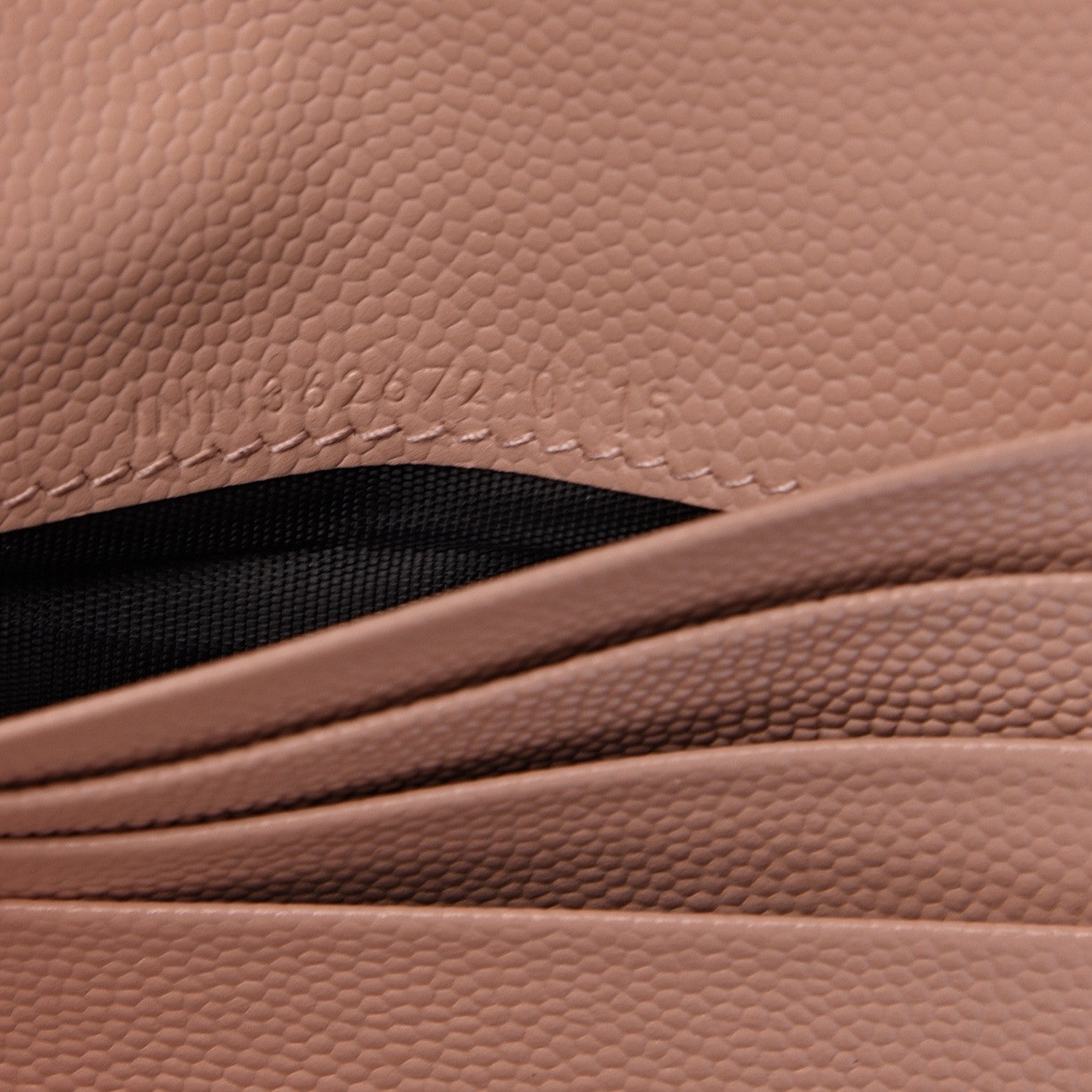 Saint Laurent Grain De Poudre Matelasse Chevron Monogram Compact Wallet Pink 6 of 9
