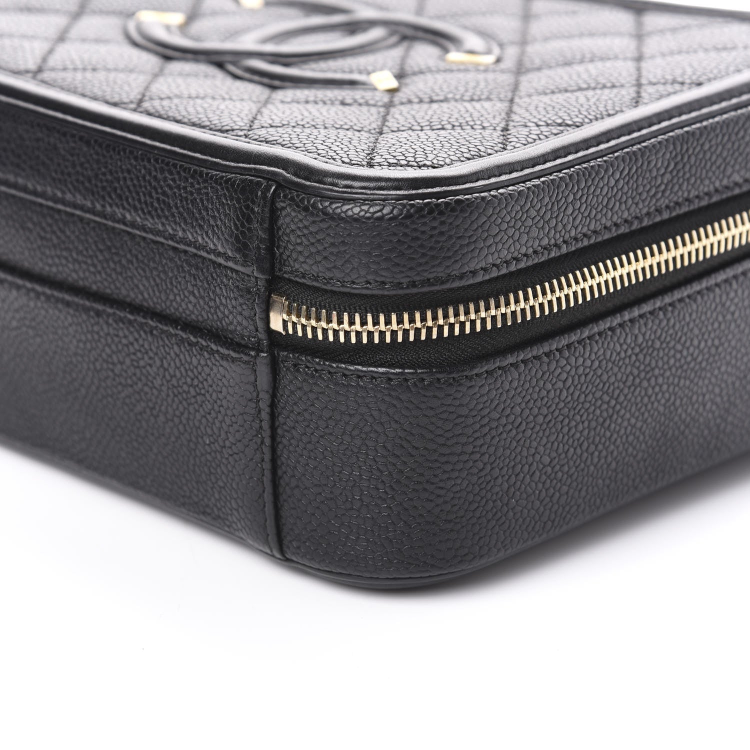 Chanel Caviar Quilted Medium CC Filigree Vanity Case Black 9 of 10