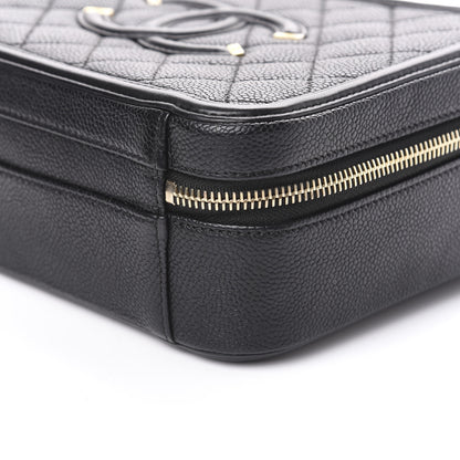 Chanel Caviar Quilted Medium CC Filigree Vanity Case Black 9 of 10