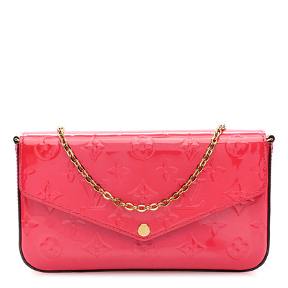 Louis Vuitton Vernis Felicie Pochette Chain Wallet Hot Pink 1 of 10