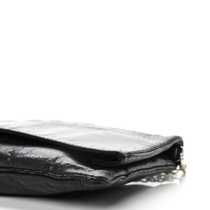 Givenchy Crinkled Patent Envelope Folded Clutch Black 10 of 13