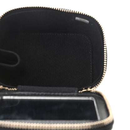 Chanel Lambskin Quilted Top Handle Mini Vanity Case With Chain Black 5 of 11