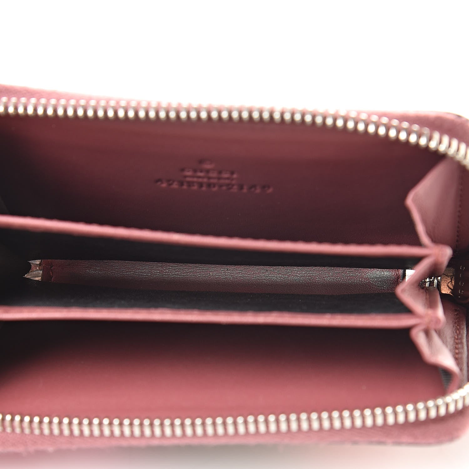 Gucci GG Supreme Monogram Blooms Zip Around Card Case Wallet Beige Multicolor Dry Rose 5 of 10