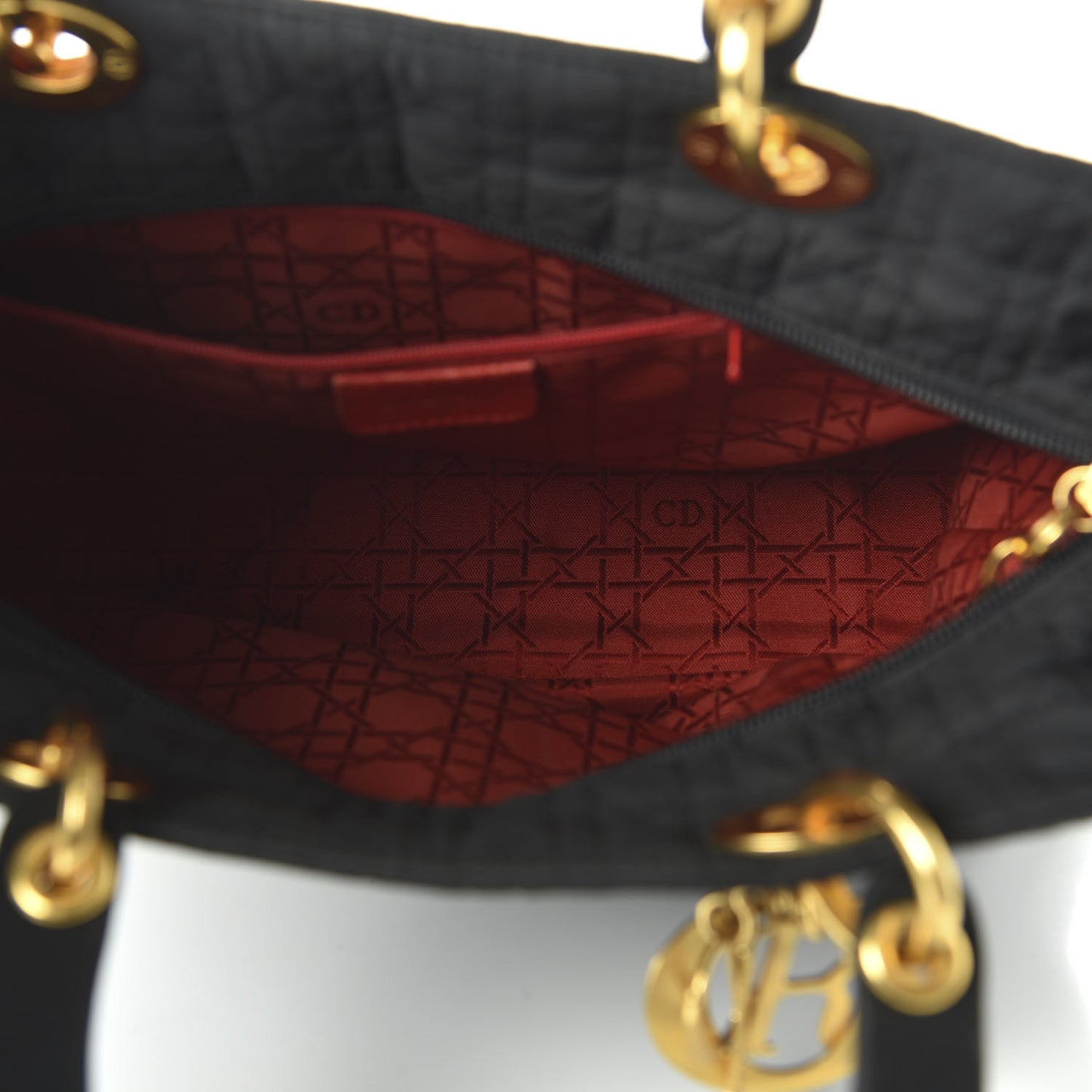 Nylon Cannage Large Lady Dior Black