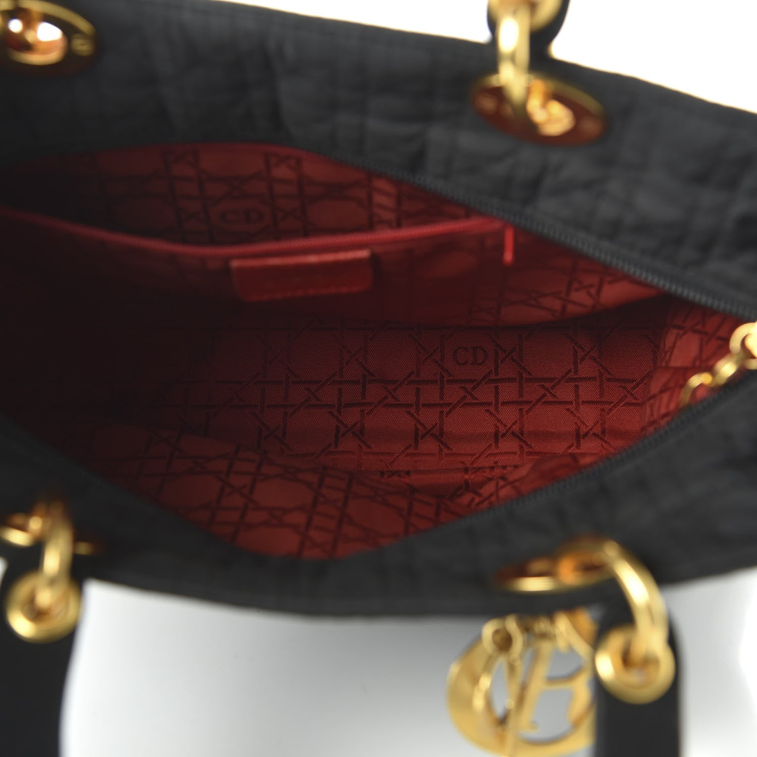 Christian Dior Nylon Cannage Large Lady Dior Black 5 of 9