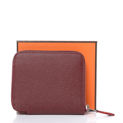 Hermes Epsom Silk'in Compact Wallet Rouge H 9 of 9