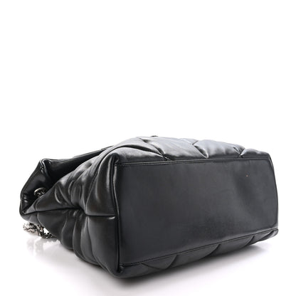Saint Laurent Lambskin Quilted Medium Loulou Puffer Monogram Chain Satchel Black 4 of 11