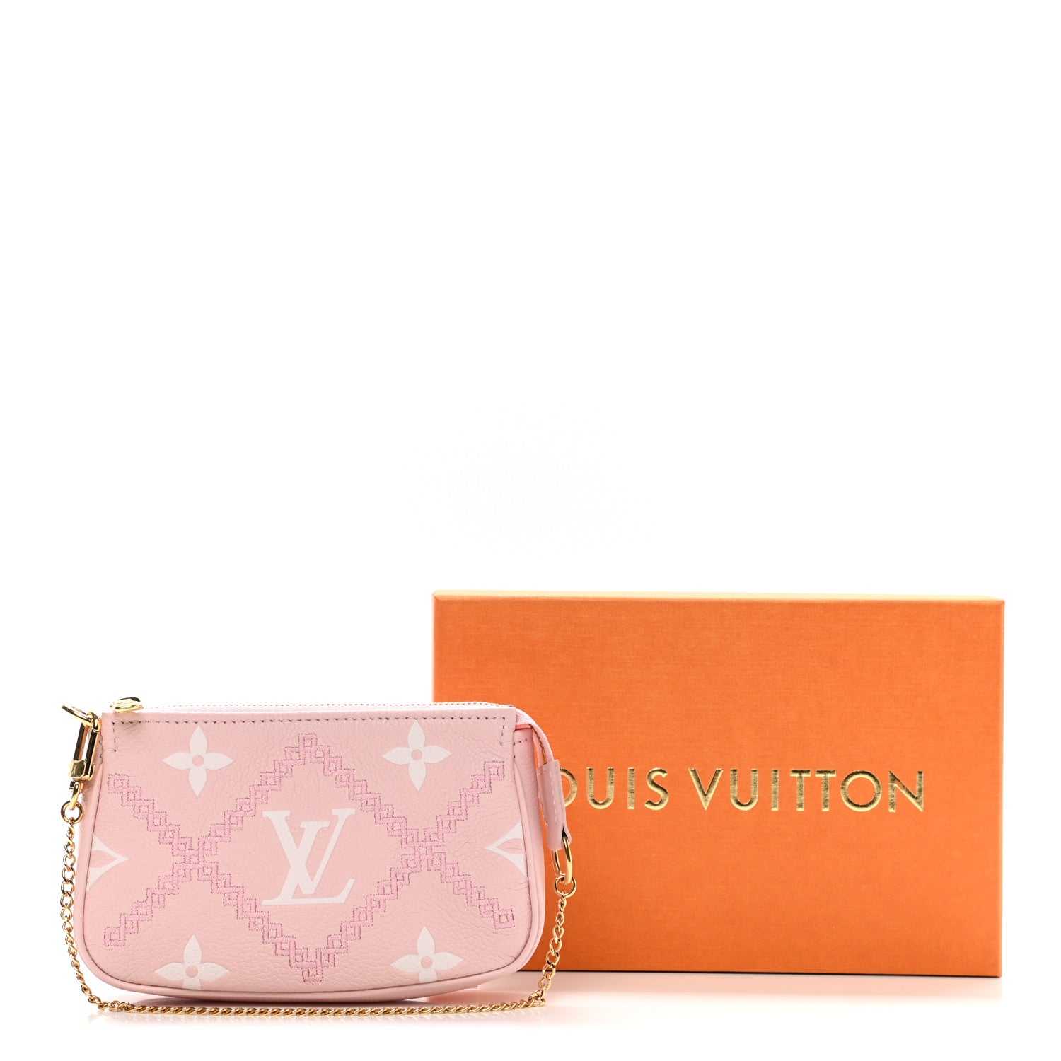 Louis Vuitton Empreinte Monogram Giant Broderies Mini Pochette Accessories Pink Creme 7 of 7