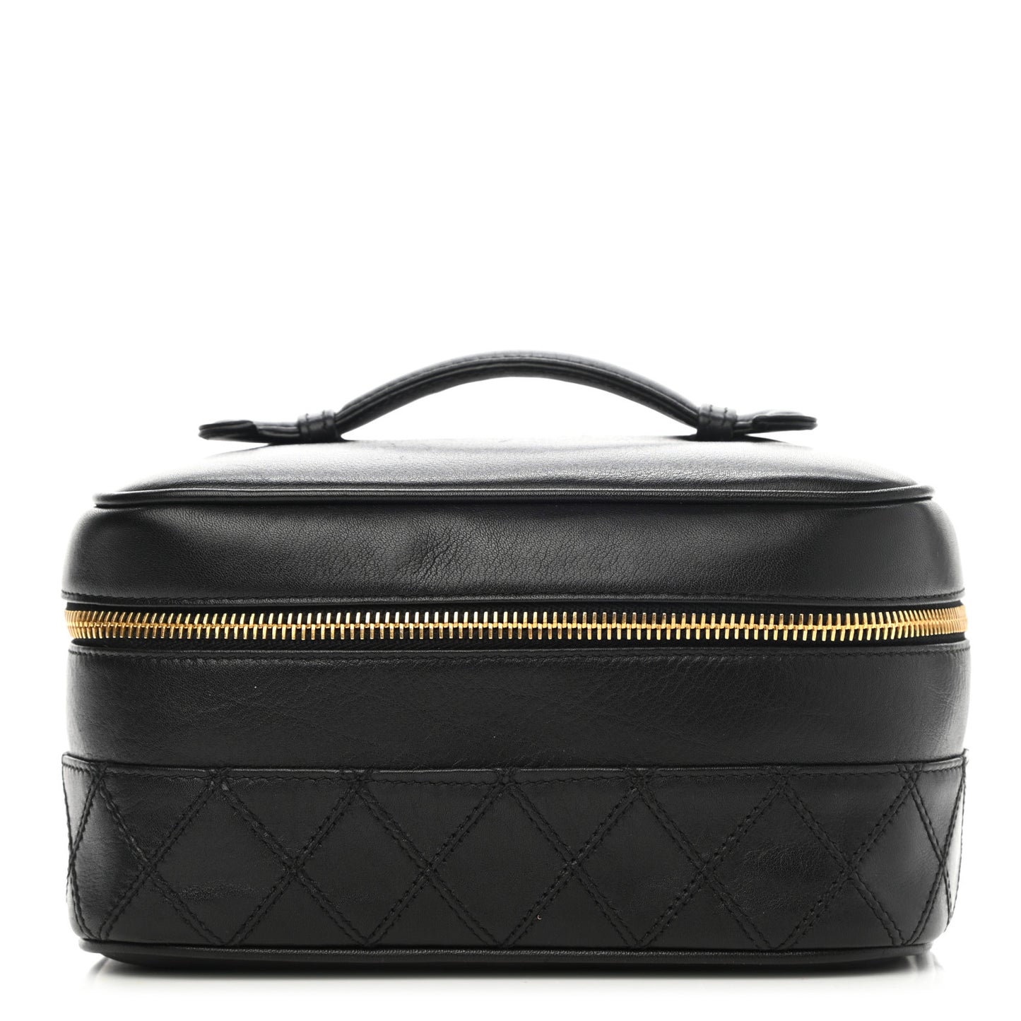 Lambskin Vanity Cosmetic Case Black