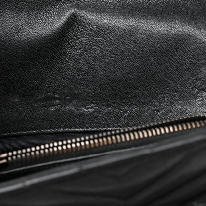 Saint Laurent Sheepskin Matelasse Chevron Monogram Medium College Bag Black 11 of 13