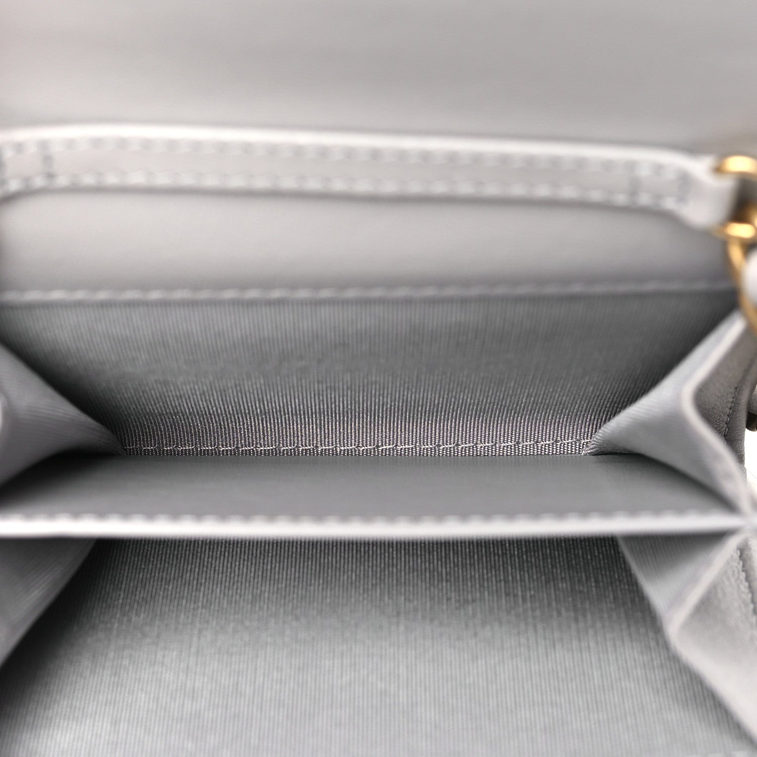 Chanel Lambskin Quilted Chanel 19 Flap Coin Purse With Chain Grey 5 of 11