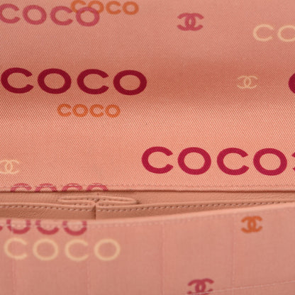 Chanel Canvas Chocolate Bar Quilted Coco East West Flap Pink 9 of 20