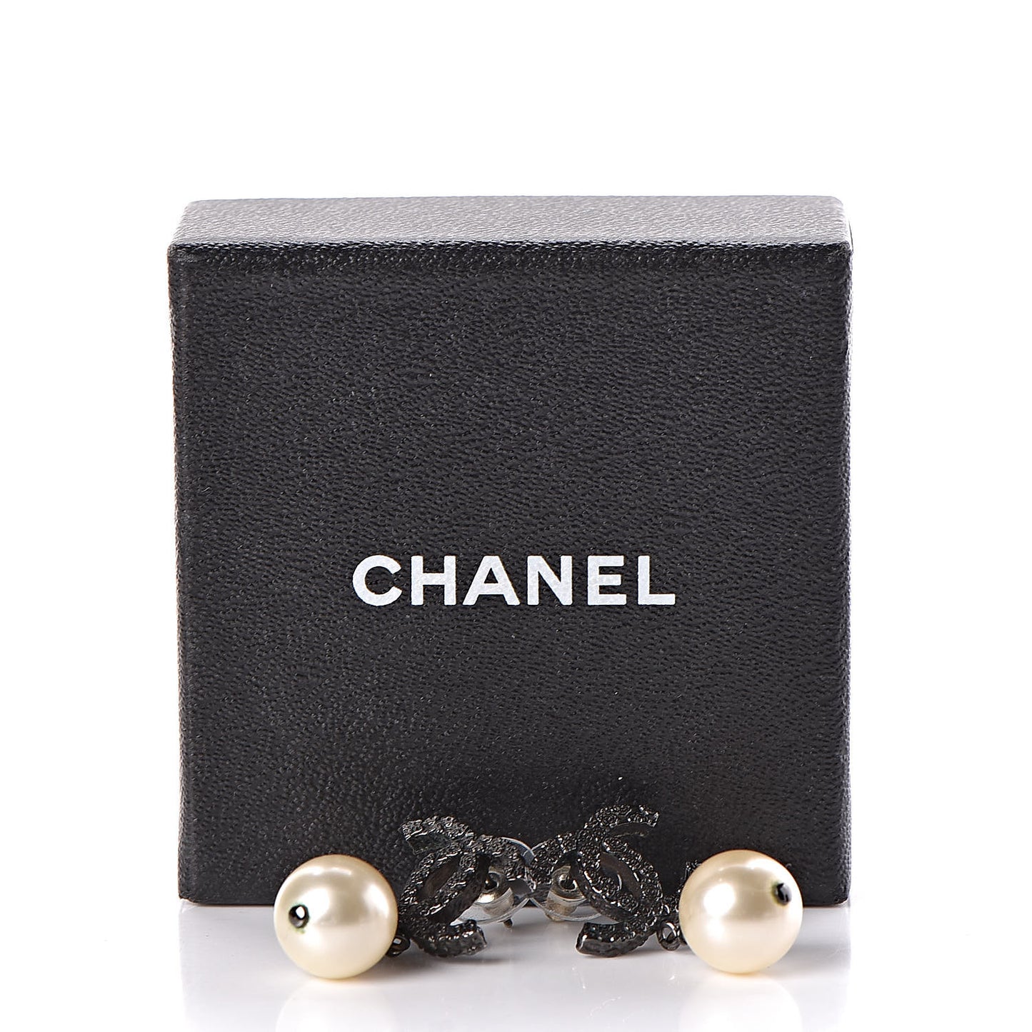 Ruthenium CC Pearl Drop Earrings