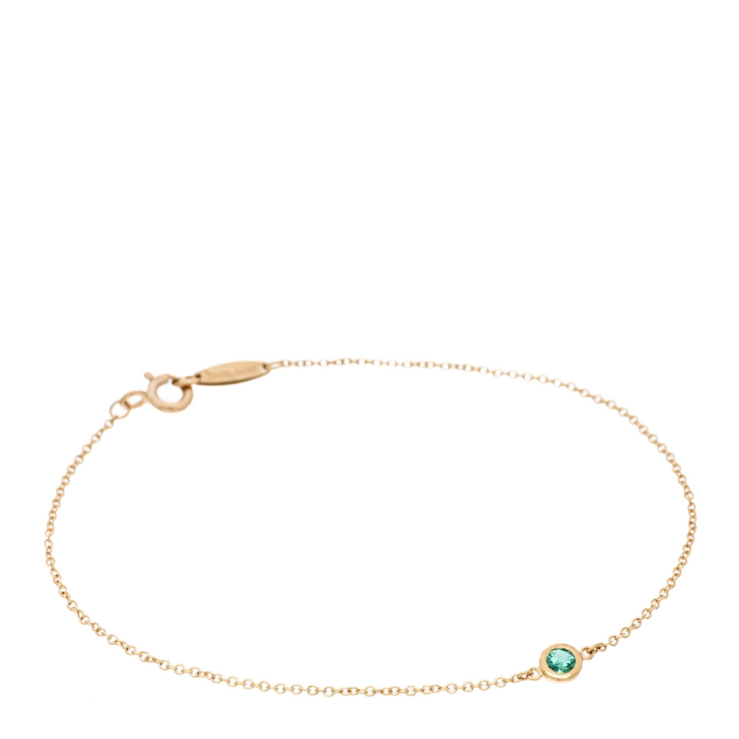 Tiffany 18K Yellow Gold Emerald Elsa Peretti Color By The Yard Bracelet 1 of 5