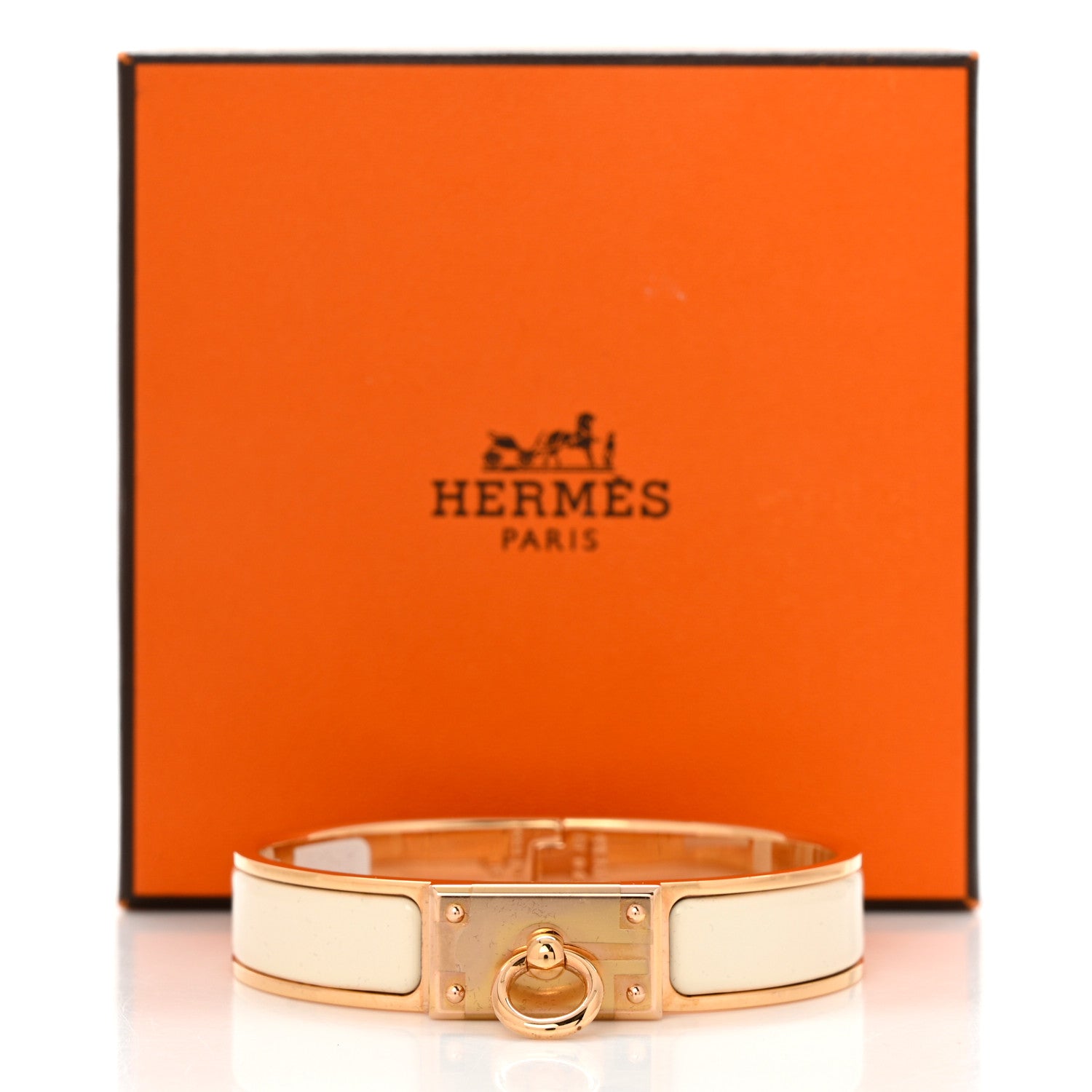 Hermes Enamel Anneau Bracelet PM White 5 of 5