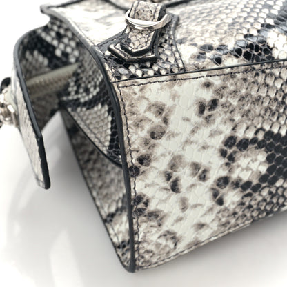 Balenciaga Grained Calfskin Snake Effect Neo Classic Silver Hardware Mini City Black White 6 of 7