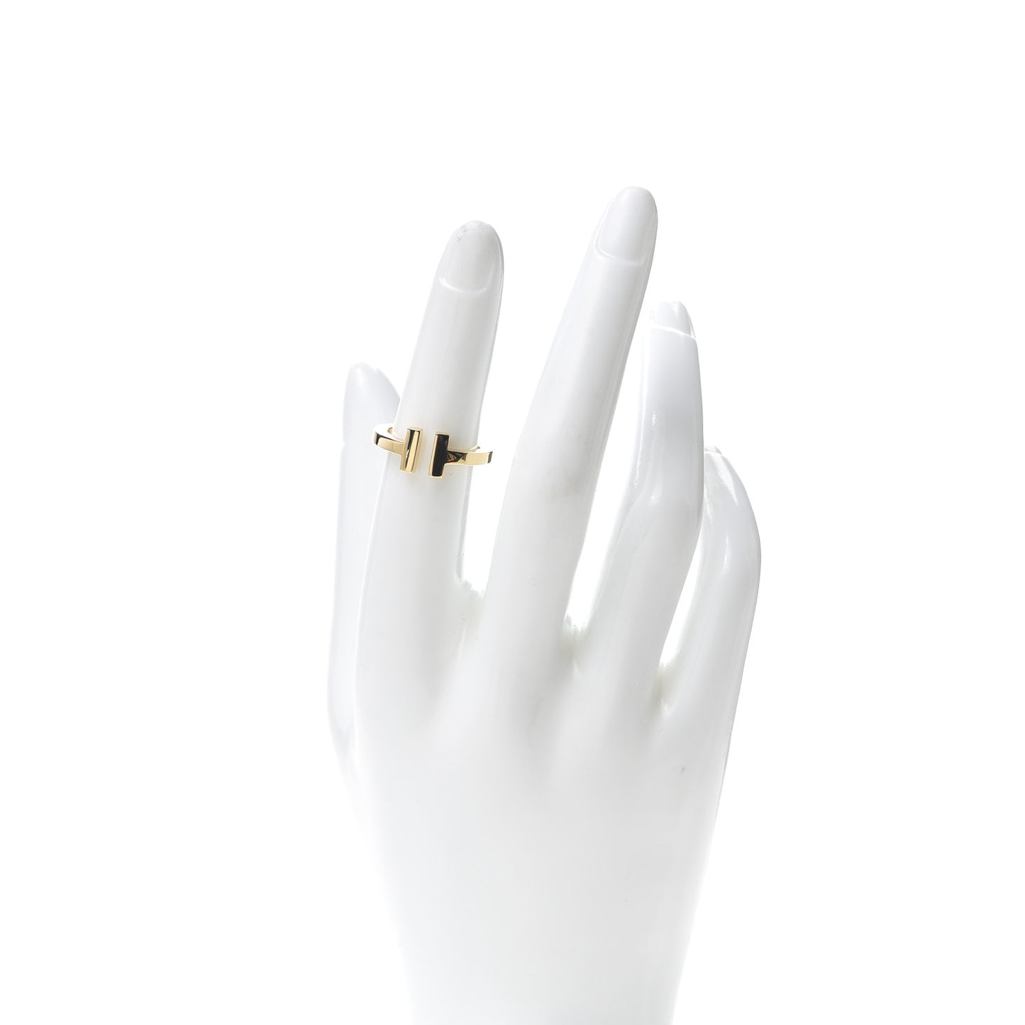 18K Yellow Gold T Square Ring 50 5.5