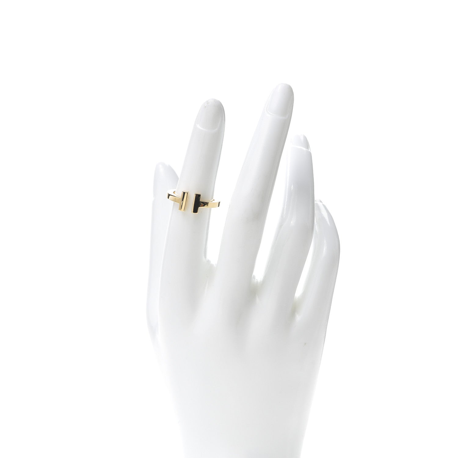 Tiffany 18K Yellow Gold T Square Ring 50 5.5 2 of 5