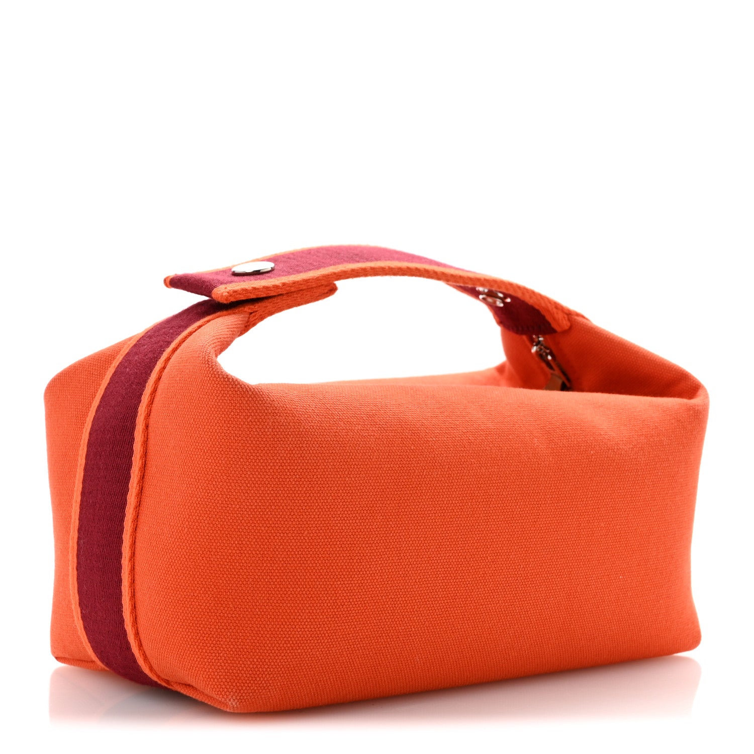 Hermes Canvas Small Bride-A-Brac Pouch Orange Burgundy 3 of 7