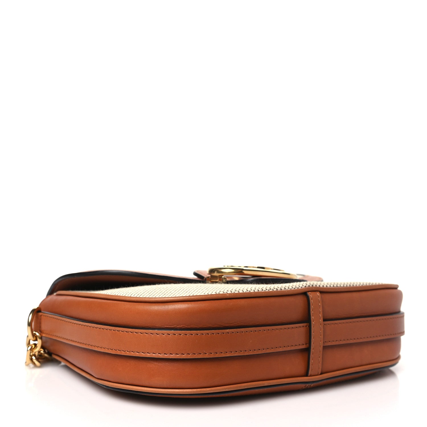 Celine Textile Natural Calfskin Medium Chain Maillon Triomphe Tan White 4 of 10
