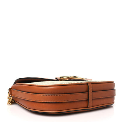 Celine Textile Natural Calfskin Medium Chain Maillon Triomphe Tan White 4 of 10