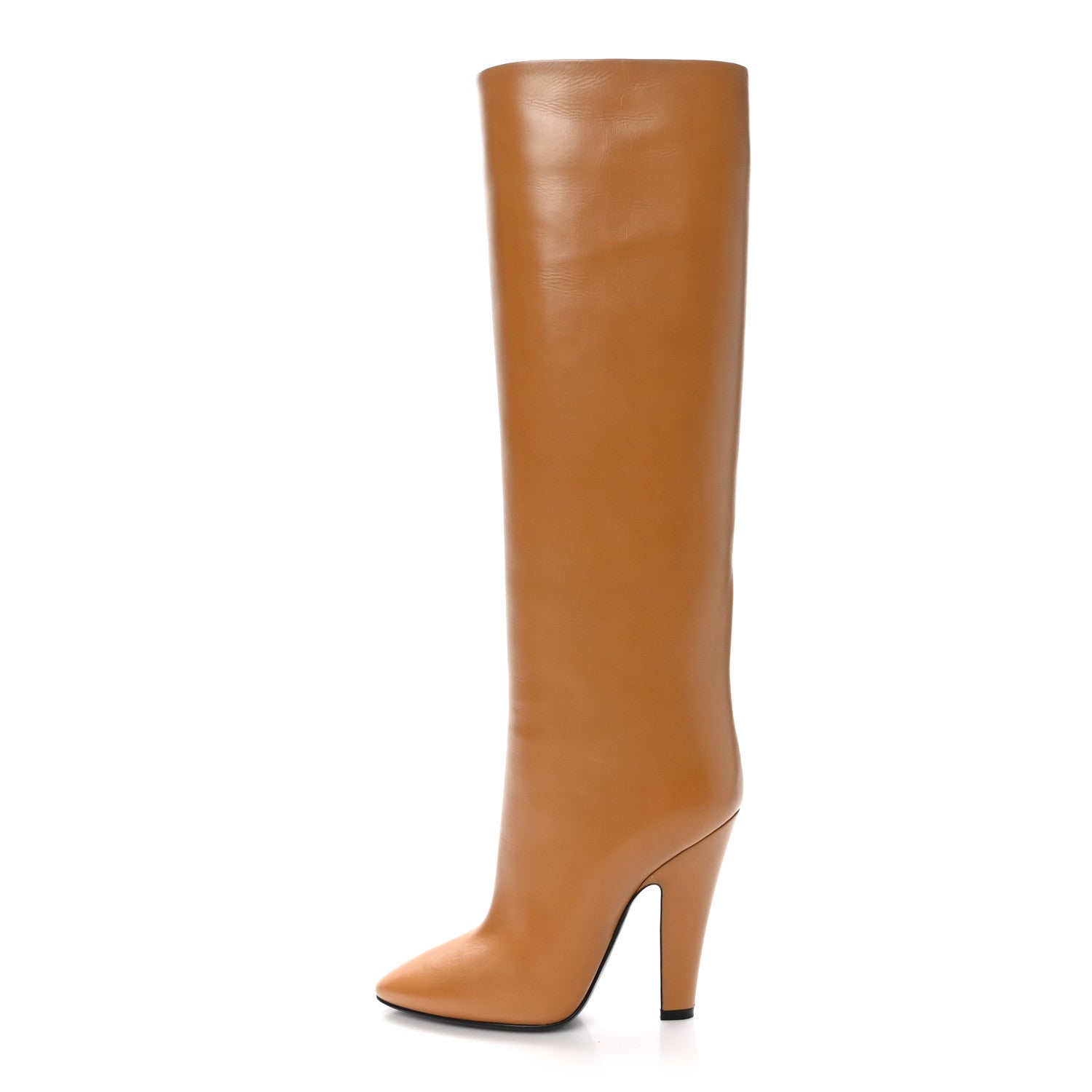 Saint Laurent Vanity Softy Calfskin 68 Tube 110 Boots 37.5 Brandy 1 of 7