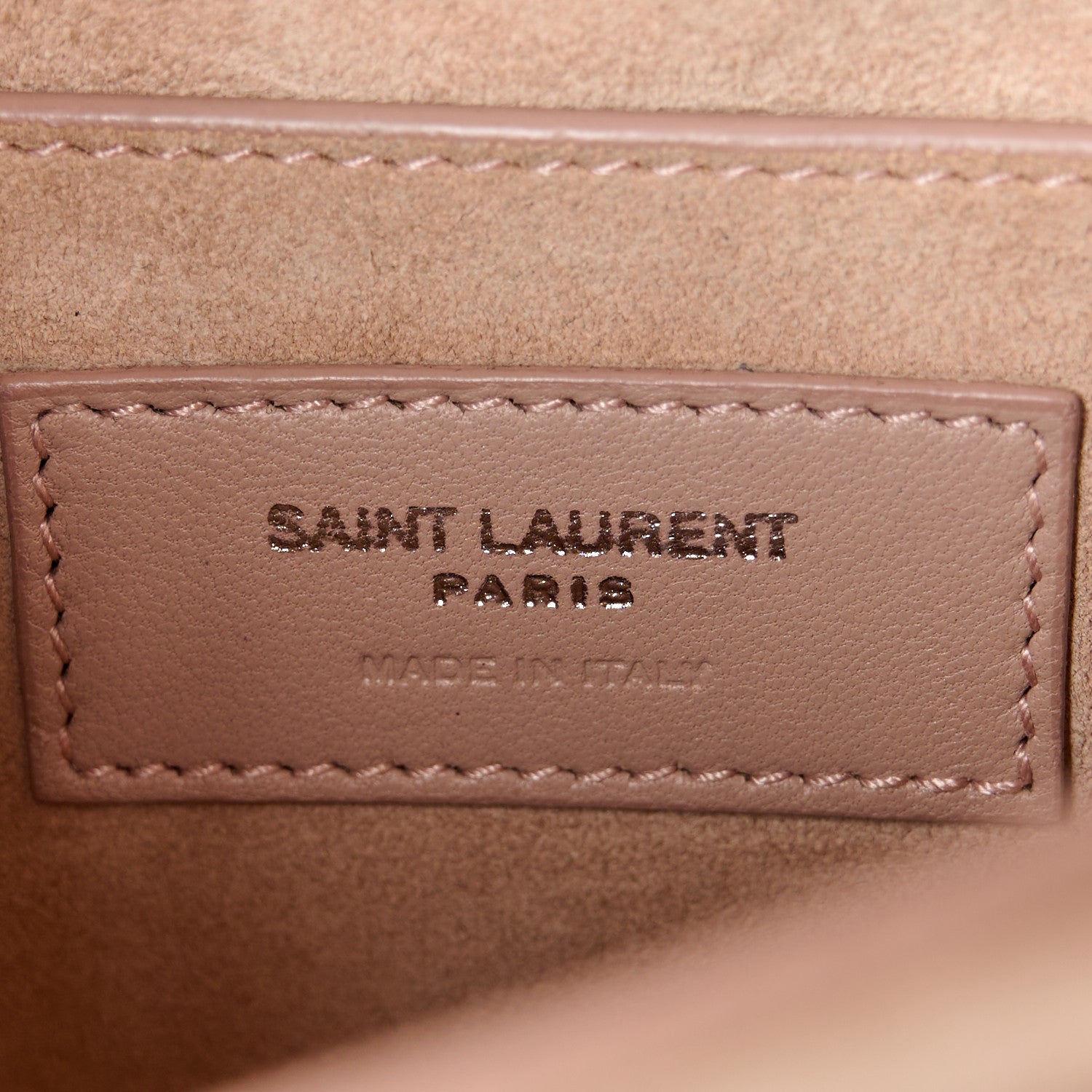 Saint Laurent Calfskin Crocodile Embossed Medium Monogram Sunset Marble Pink 6 of 11