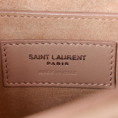 Saint Laurent Calfskin Crocodile Embossed Medium Monogram Sunset Marble Pink 6 of 11