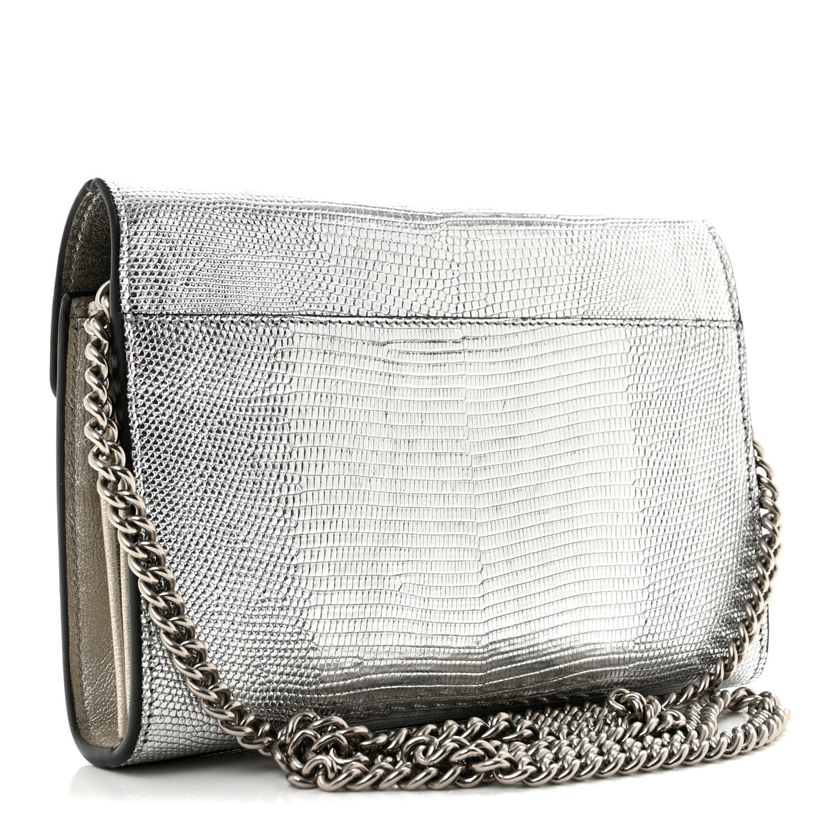 Lizard Mini Dionysus Chain Wallet Silver
