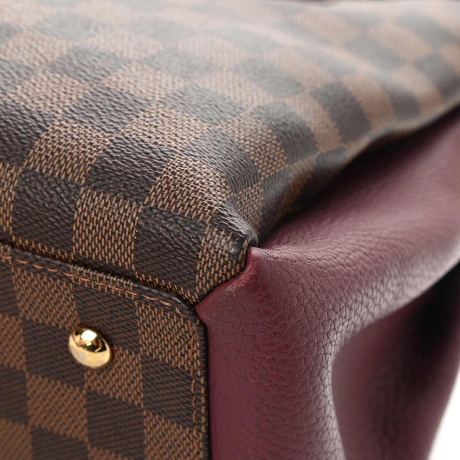 Louis Vuitton Cuir Taurillon Damier Ebene Normandy Bordeaux 11 of 15