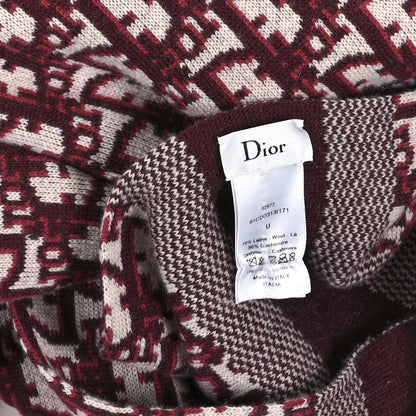Christian Dior Wool Cashmere Oblique Scarf Burgundy 3 of 3