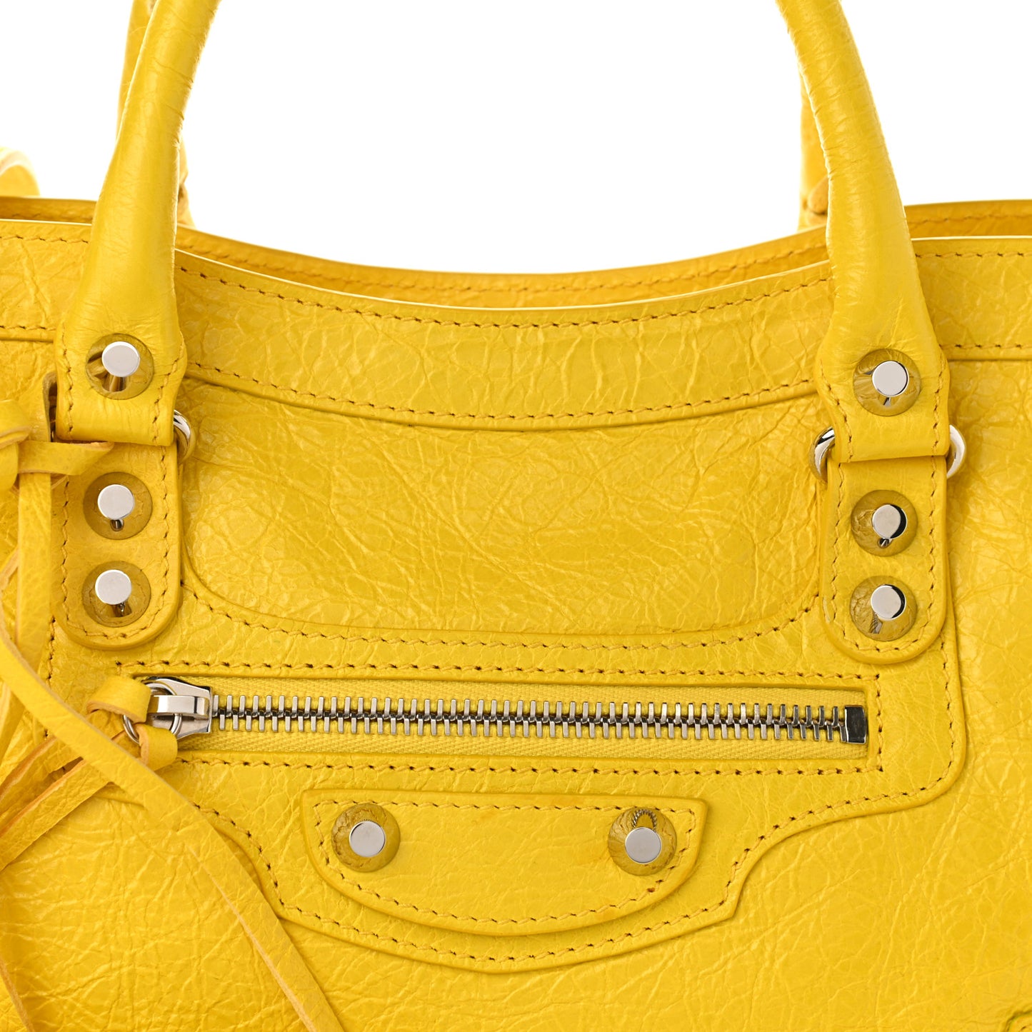 Agneau Classic Silver Hardware City S Jaune Soleil