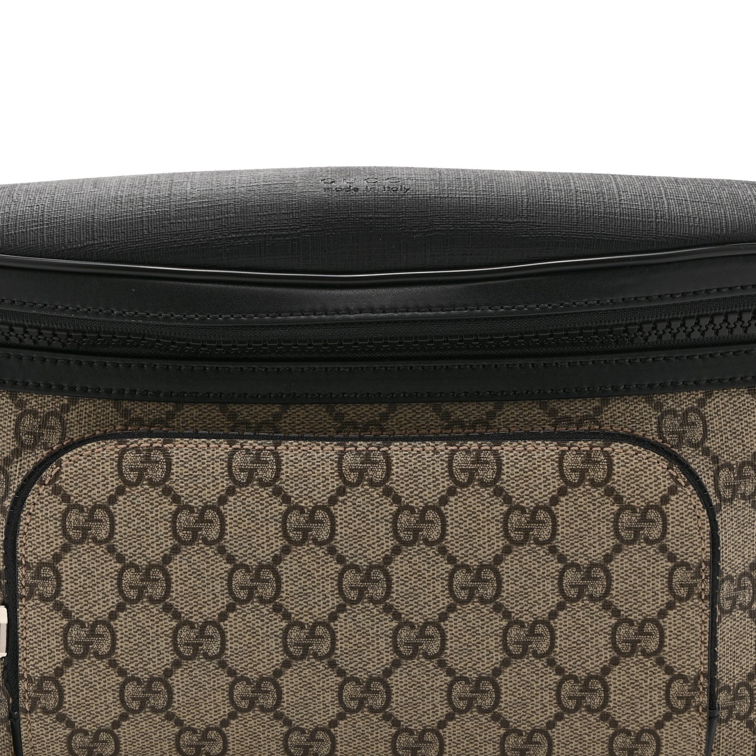 Gucci GG Supreme Monogram Large Belt Bag Beige Ebony Black 9 of 11