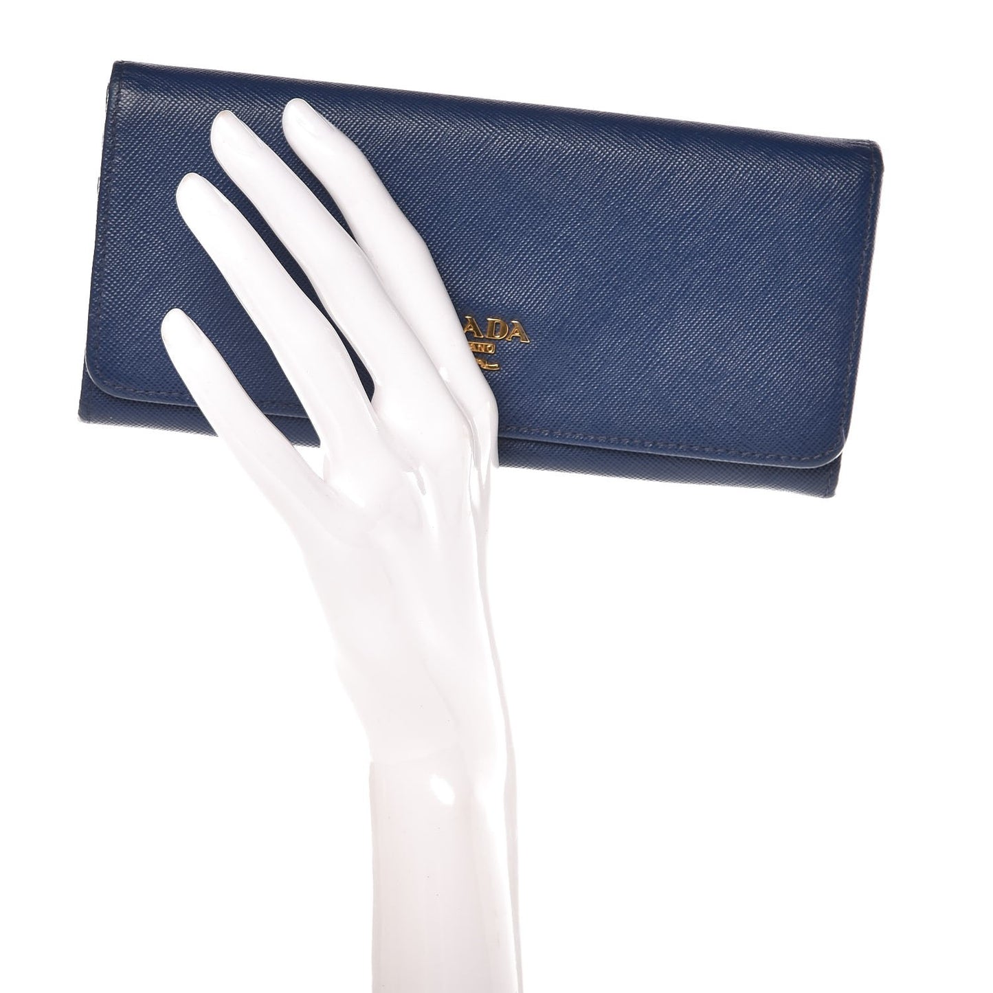 Saffiano Metal Continental Flap Wallet Bleuette