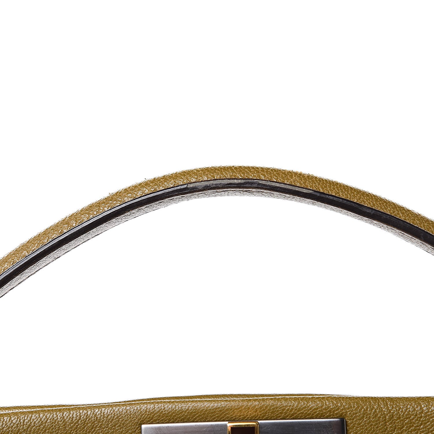 Fendi Goatskin Calf Hair Leopard Print Large Peekaboo Iconic Satchel Green 14 of 15