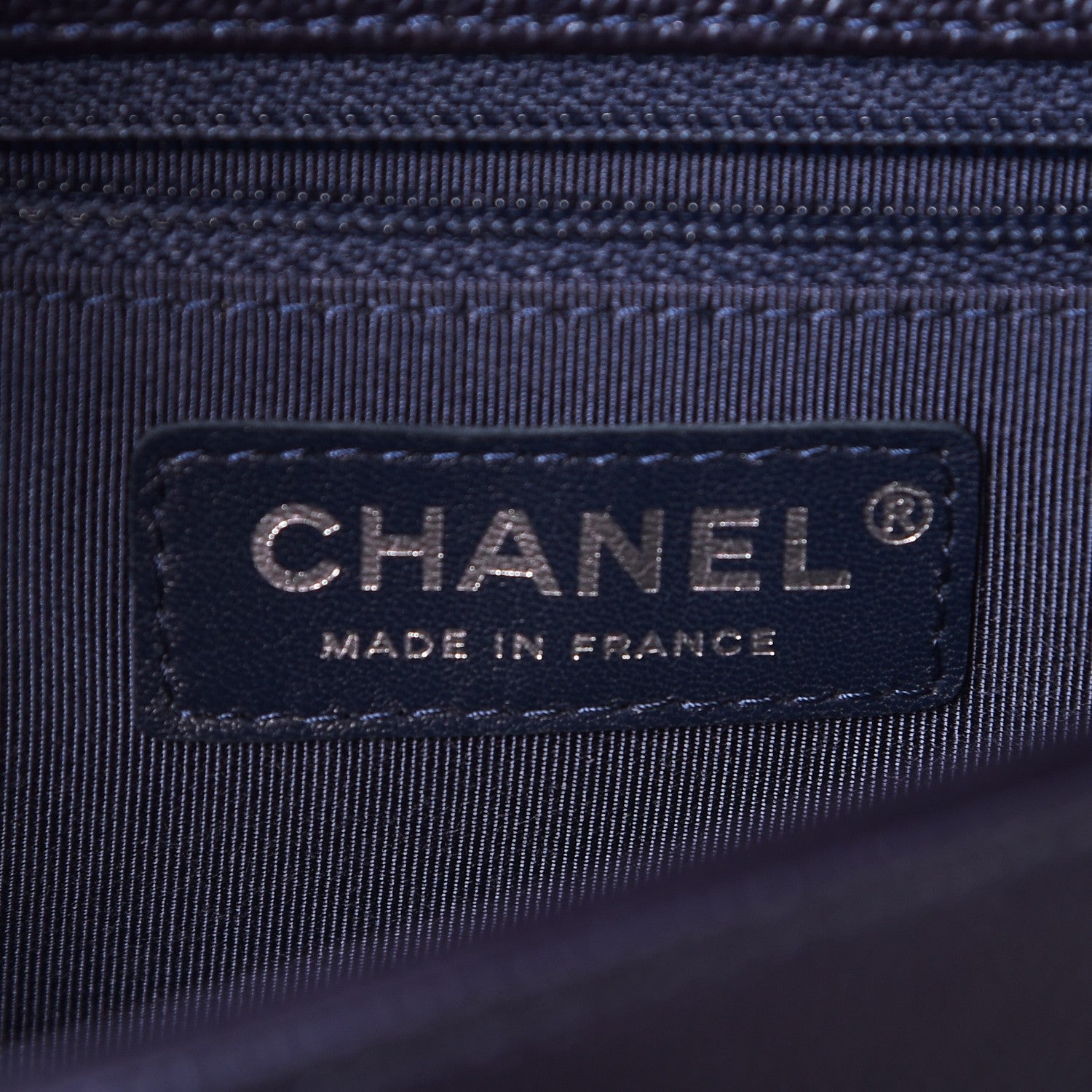 Chanel Metallic Caviar Quilted New Medium Boy Flap Navy 6 of 8