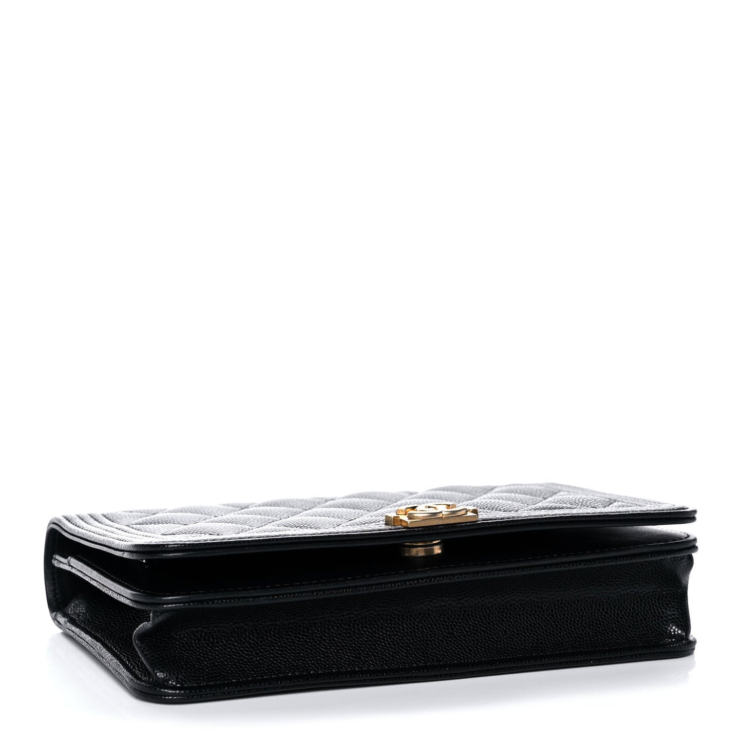 Caviar Quilted Boy Wallet On Chain WOC Black