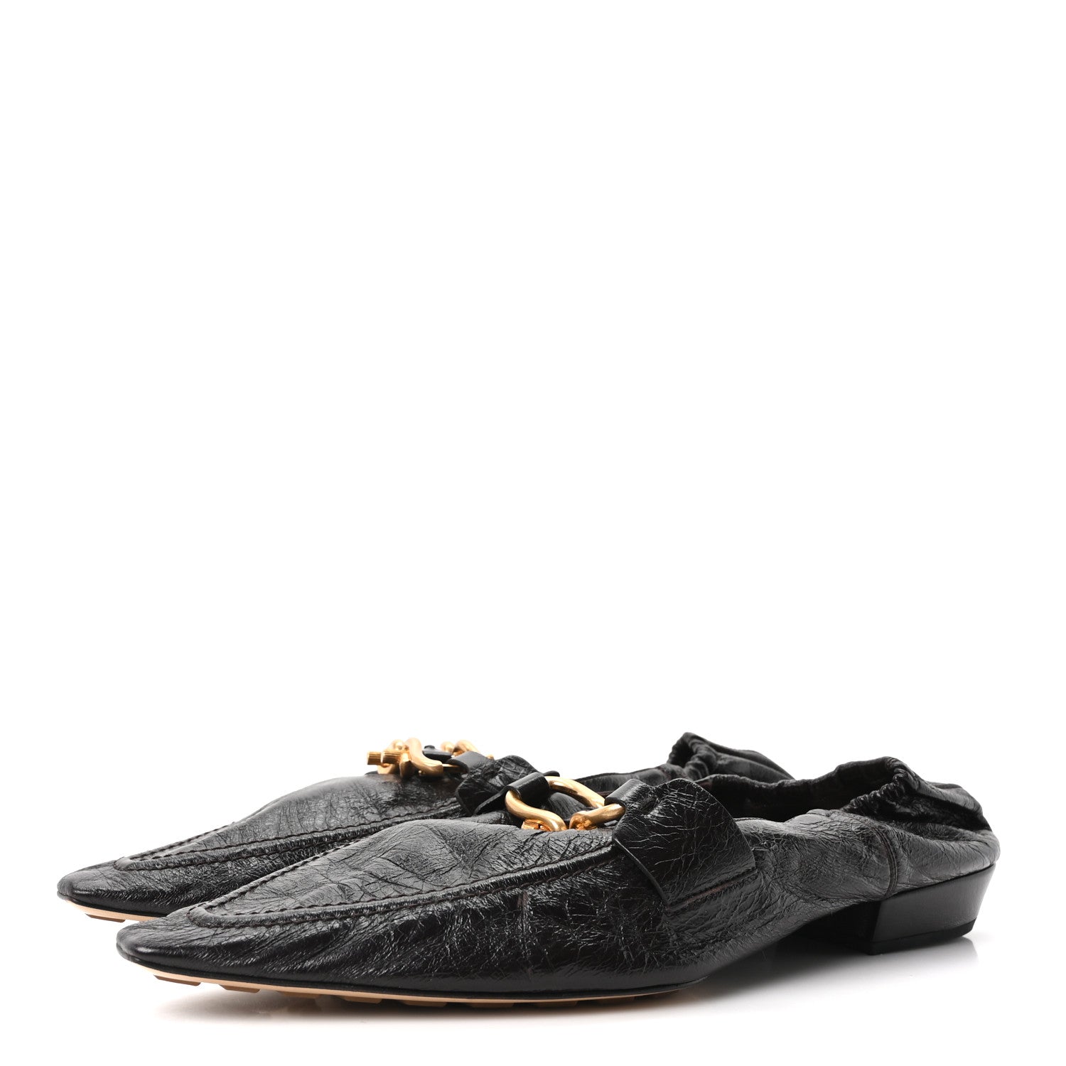 Bottega Veneta Crushed Nappa Madame Loafers 40.5 Black 1839875