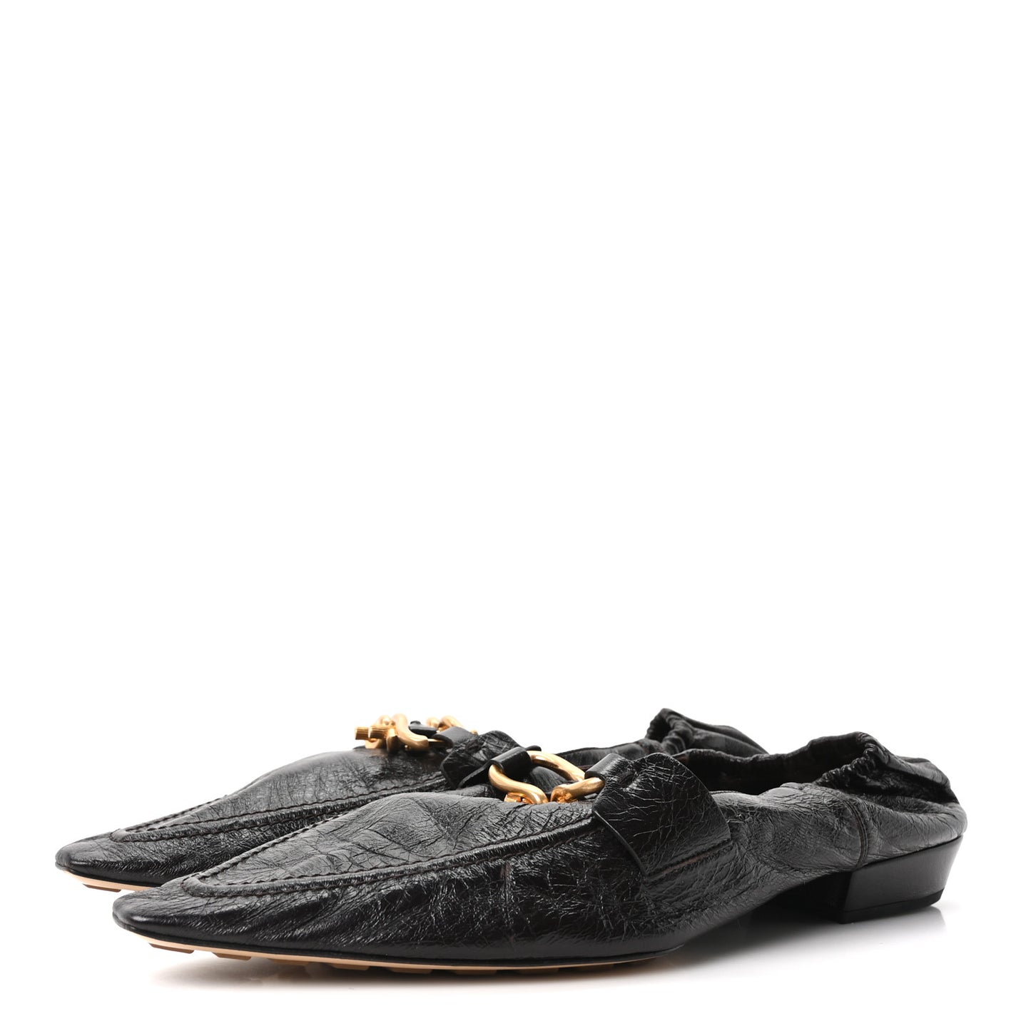 Crushed Nappa Madame Loafers 40.5 Black