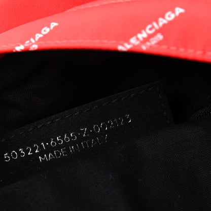Balenciaga Twill Nylon Allover Logo Print Explorer Backpack Rouge Vermillion White 9 of 9