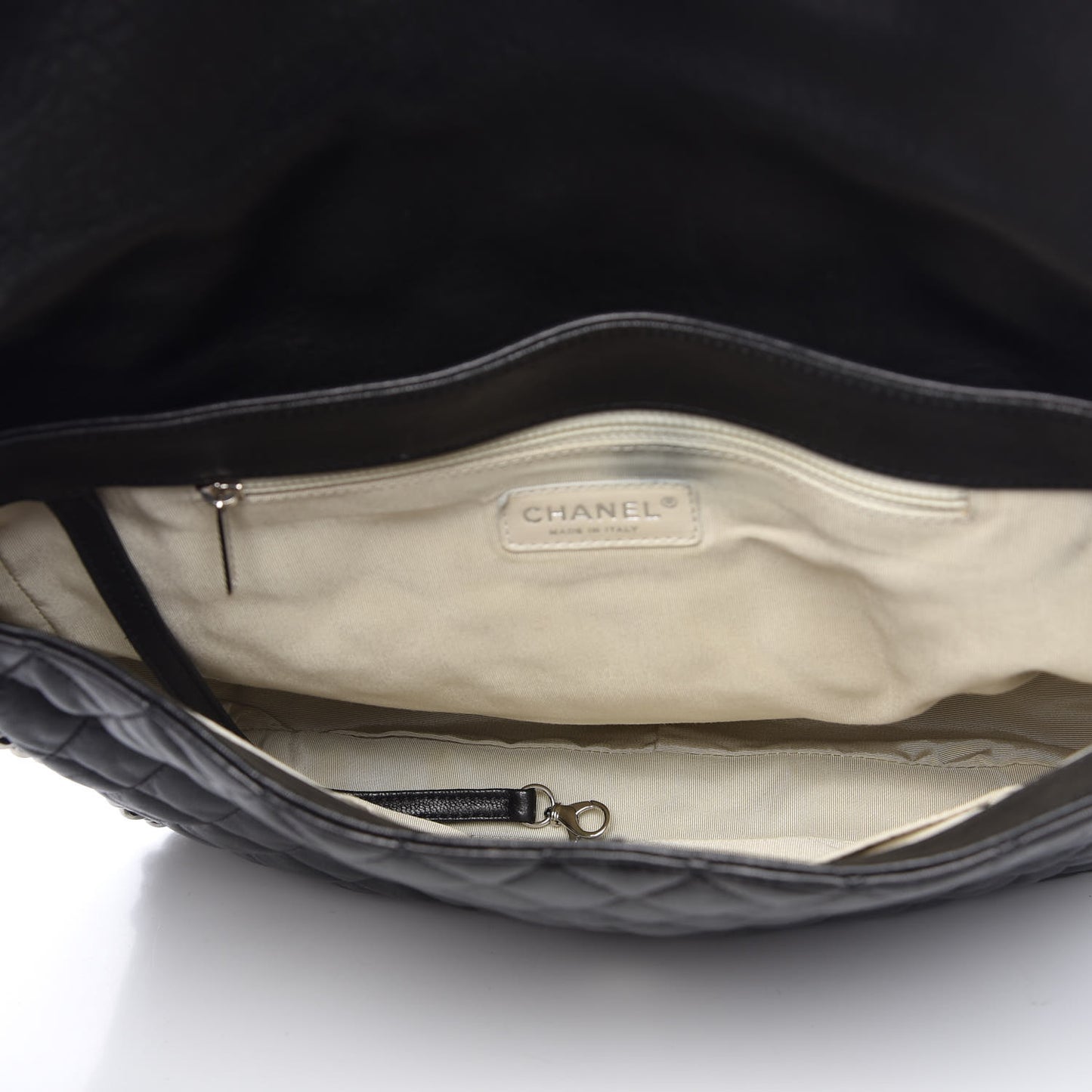 Washed Lambskin Quilted Maxi Chain Around Flap Black