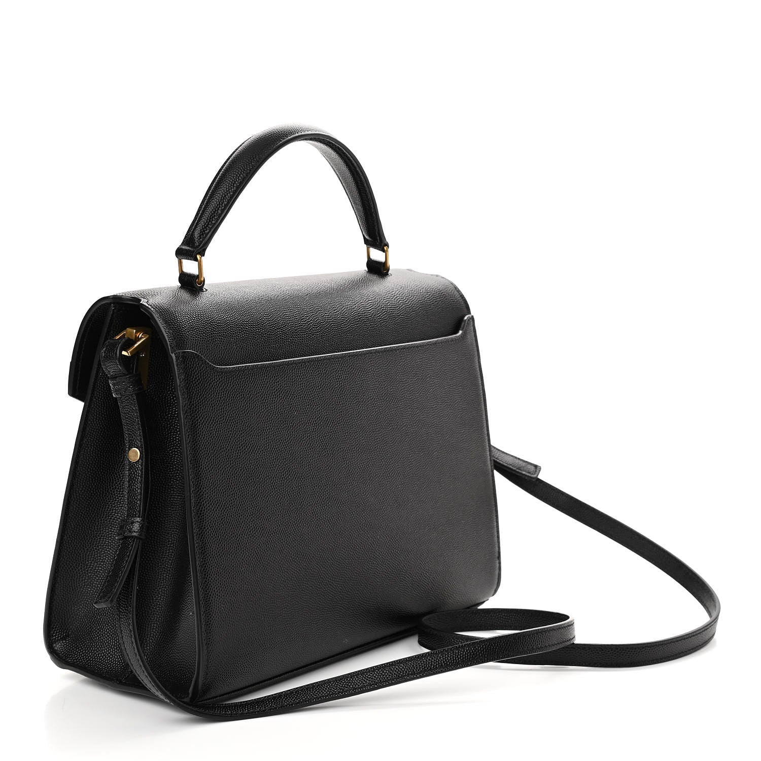Saint Laurent Grain de Poudre Medium Classic Monogram Cassandra Top Handle Black Rouge Legion 3 of 10
