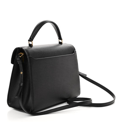 Saint Laurent Grain de Poudre Medium Classic Monogram Cassandra Top Handle Black Rouge Legion 3 of 10